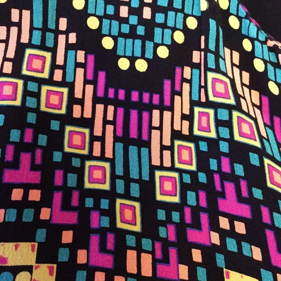 81 Poppies silk shift dress colorful geo print - Picture 3 of 5